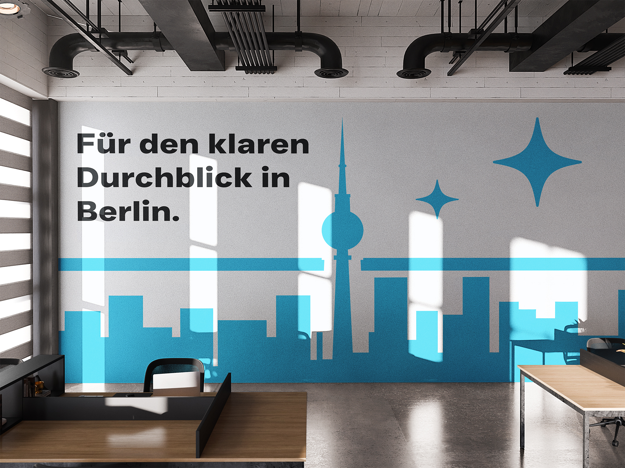 Fensterglanz Berlin office wall mockup