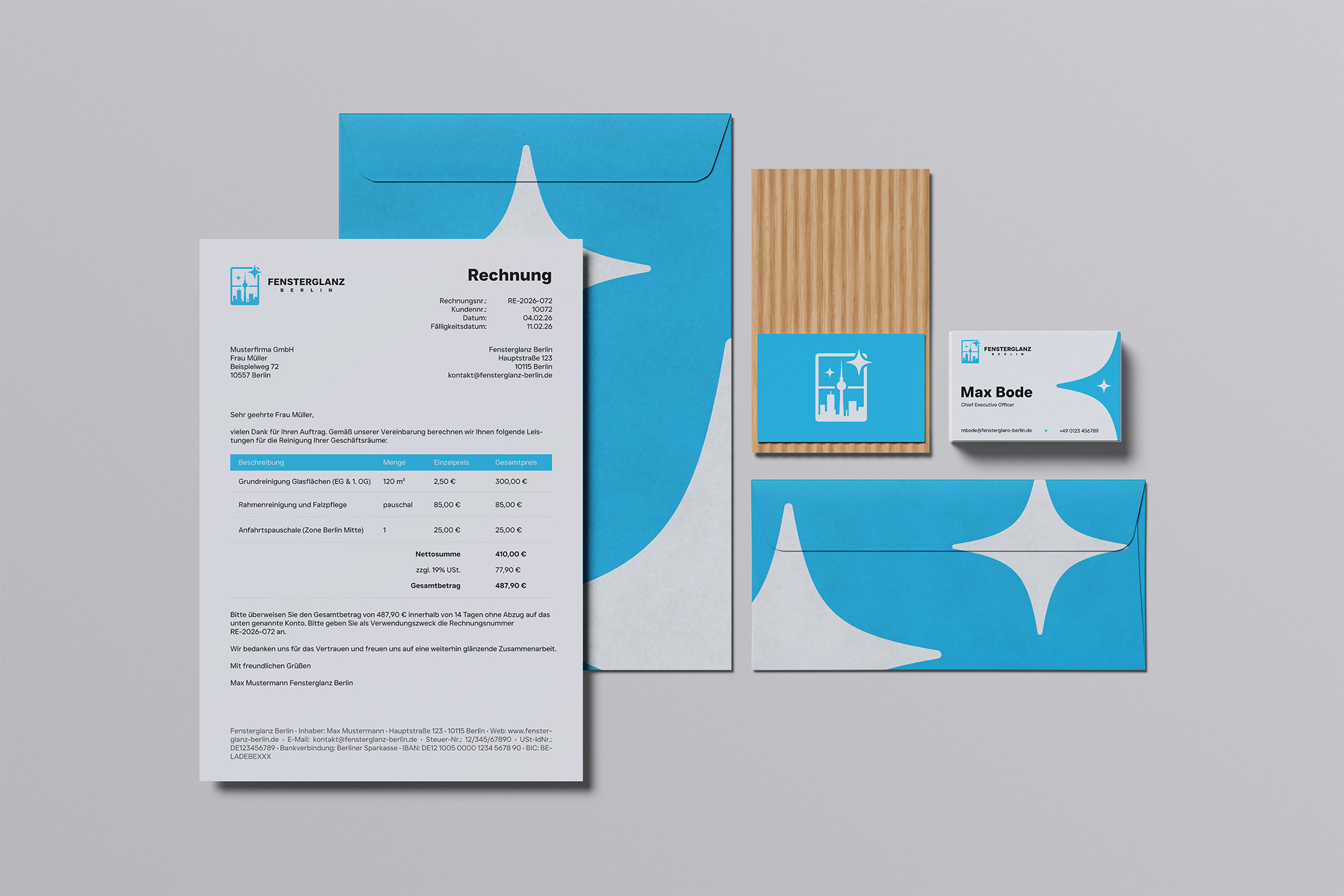 Fensterglanz Berlin stationary mockup